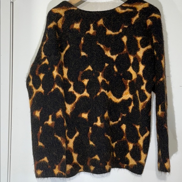 Black and Brown Women's Sweater Jacket Size XS with 2 Front Pockets - Picture 4 of 7